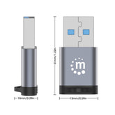 Adaptador Usb-C V3.2 Gen1, Am-Ch, 5Gbps 3A Manhattan 356305