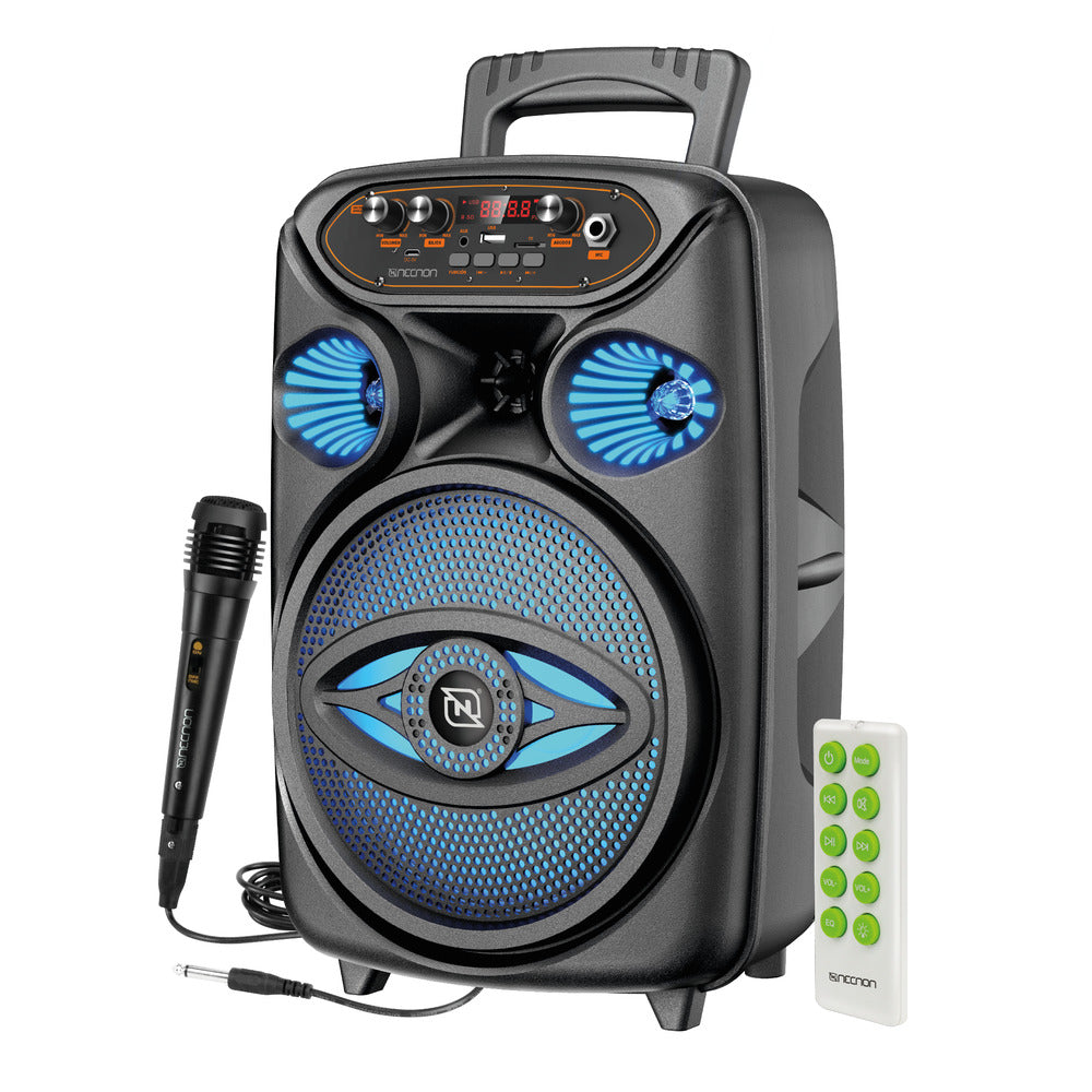 Bafle Necnon Bt 8"Nb-08W Tws Microfono Alambrico, Fm, Microsd, Usb, 3.5M 3800Wpmpo Negro Nbbb8W0118