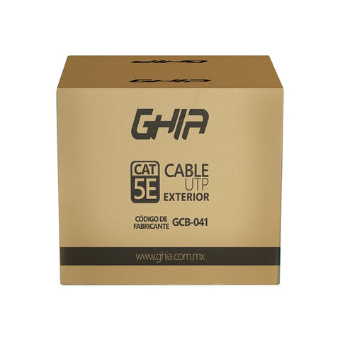 Bobina De Cable Exterior Marca Ghia Cat5e Con Gel Utp Cca 305m 1000ft Certificación Ce, Rosh Bobina De Cable Exterior Marca Ghia Cat5e Con Gel Utp Cca 305m 1000ft Certificación Ce, Rosh