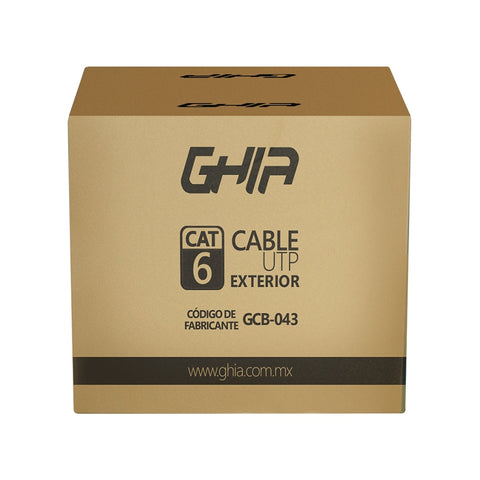 Bobina De Cable Exterior Marca Ghia Cat6 Con Gel Utp Cca 305m 1000ft Certificacion Ce, Rosh Bobina De Cable Exterior Marca Ghia Cat6 Con Gel Utp Cca 305m 1000ft Certificacion Ce, Rosh