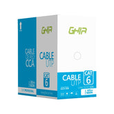 Bobina De Cable Marca Ghia Cat6 Utp Cca Color Azul 23 Awg Utp 305m 1000ft Certificacion Ce, Rohs