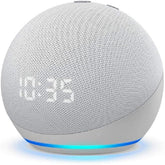 Bocina Echo Dot (4ta Generación) con Alexa y Reloj Digital Blanco