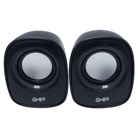 Bocina Para Pc 2.0 Ghia, Negra, Audio 3.5mm, Alimentacion Usb, 2w X2 Bocina Para Pc 2.0 Ghia, Negra, Audio 3.5mm, Alimentacion Usb, 2w X2