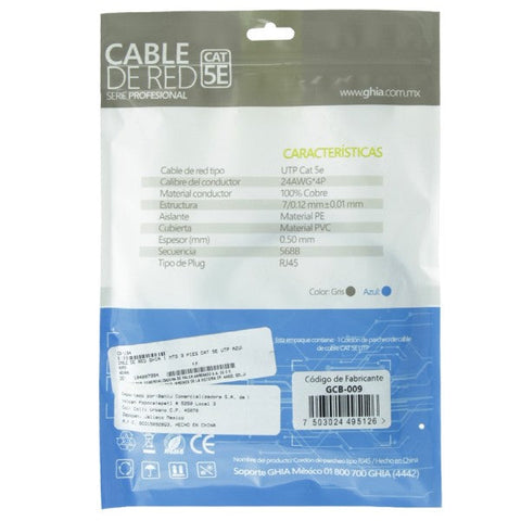 Cable De Red Ghia 1 Mettros 3 Pies Patch Cord Cat 5e Utp Azul 100cobre Cable De Red Ghia 1 Mettros 3 Pies Patch Cord Cat 5e Utp Azul 100cobre