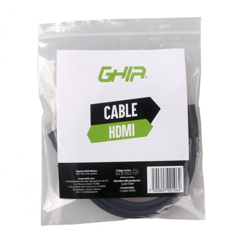 Cable Hdmi Ghia 1.8 Metros 19p 4k A 60 Hz 3d Bolsa Economico Cable Hdmi Ghia 1.8 Metros 19p 4k A 60 Hz 3d Bolsa Economico