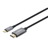 Cable Usb-C A Hdmi Macho 1 Metro 4k@60hz Negro Manhattan 153591
