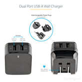 Cargador De Pared Usb De 2 Puertos Startech.Com Para Tablets Telefonos Celulares - Cargador Para Viajes