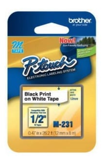 Cinta Brother M231 Negro Con Blanco 12mm X 8m Pt85 100/110 Cinta Brother M231 Negro Con Blanco 12mm X 8m Pt85 100/110