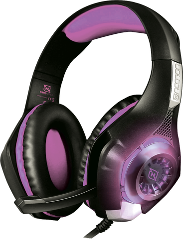 Diadema Necnon Gaming Flexible Over-Ear Nbhg Viper Led Alambrico Negro Con Fucsia Diadema Necnon Gaming Flexible Over-Ear Nbhg Viper Led Alambrico Negro Con Fucsia