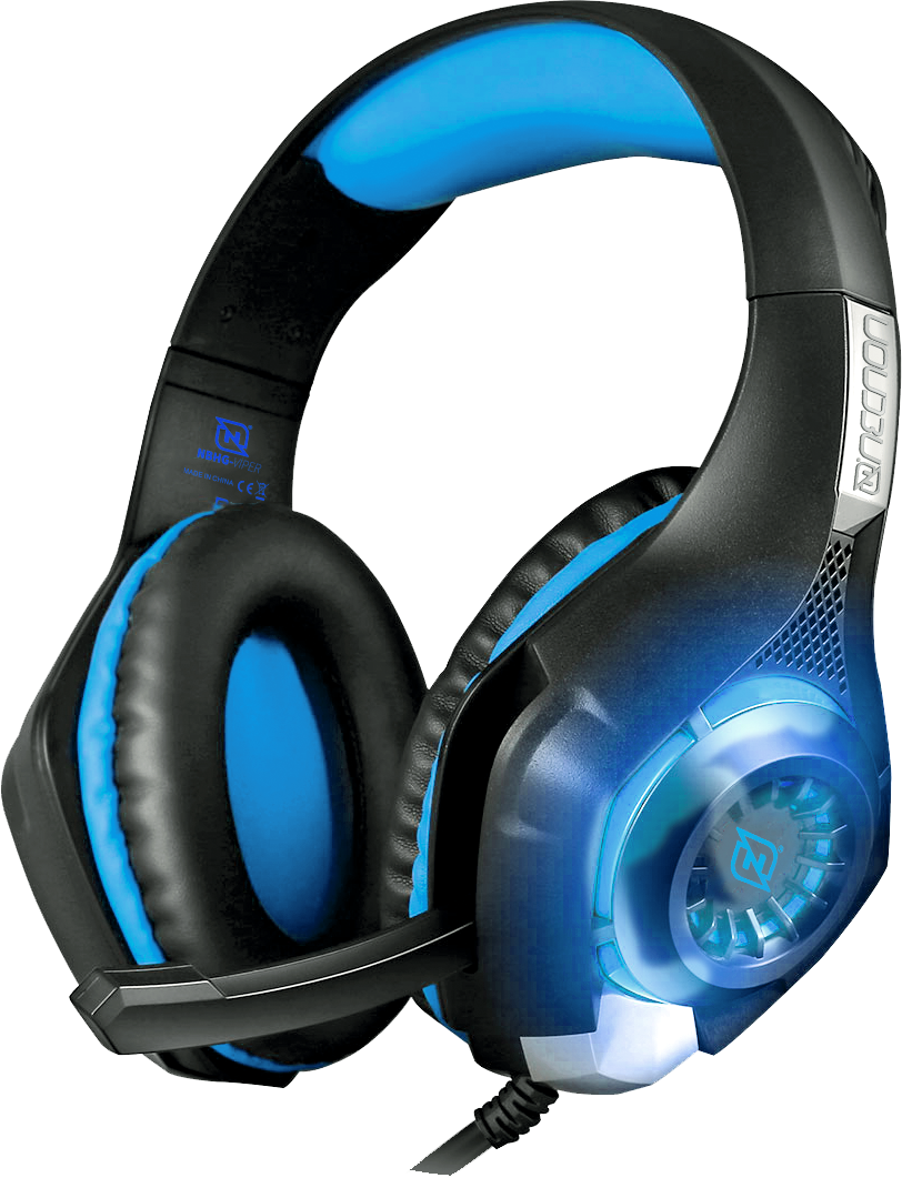 Diadema necnon gaming flexible over-ear nbhg-viper led alambrico, Negro con azul