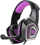 Diadema necnon gaming over-ear nbhg flexible, vibracion, alambricos. Fucsia
