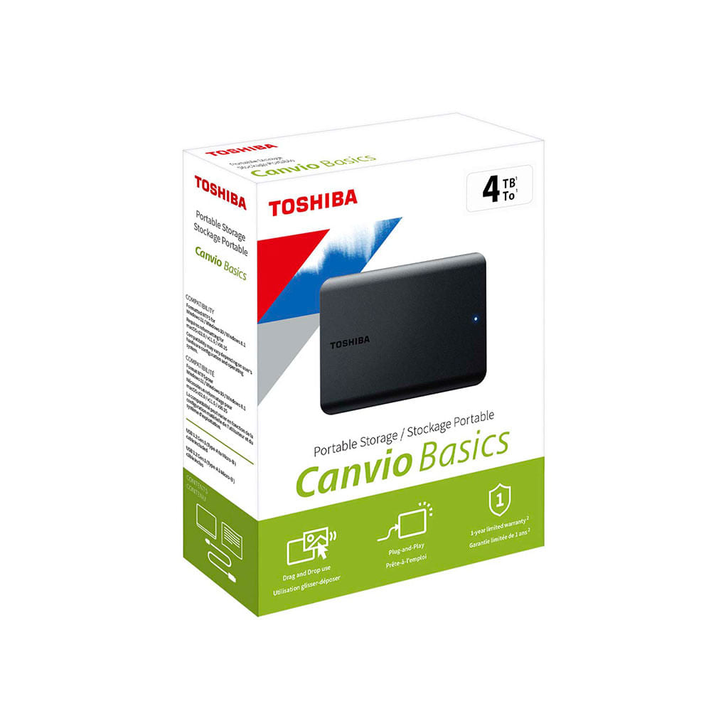 Disco Duro Externo Ubs 3.0 Toshiba 4tb HDTB540XK3CA Basics Negro