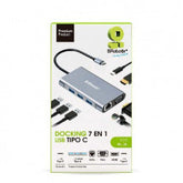 Docking Brobotix, 7 En 1, Usb-C Macho X1 A Hdmi 2k Y 4k X1, Rj45 Gigabit X1, Usb-A V3.0 X3, Svg X1, Usb-C Hembra X1, Color Plata