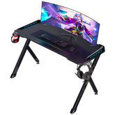 Escritorio Xzeal Gamer Rgb, Metal, Fib Carb, Hub Usb 125x65 (Xzdesg1b)