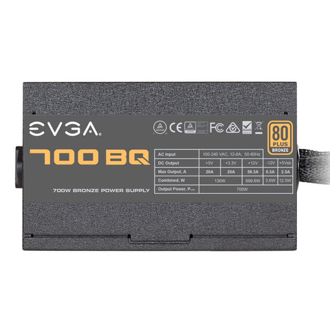 Fuente De Poder Evga 110-Bq-0700-V1 700w 80 Plus Bronce Semi Modular Fuente De Poder Evga 110-Bq-0700-V1 700w 80 Plus Bronce Semi Modular