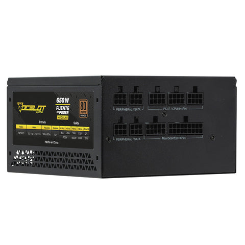 Fuente de poder Ocelot Gaming OPS650. Formato ATX, 650 Watts de potencia, Modular, certificación  80+ Bronze. Fuente de poder Ocelot Gaming OPS650. Formato ATX, 650 Watts de potencia, Modular, certificación  80+ Bronze.