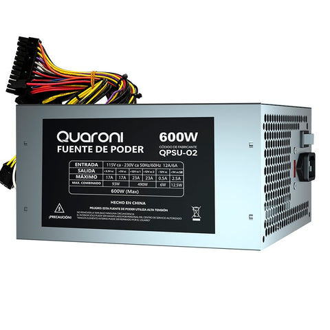 Fuente De Poder Quaroni 600w Metalico 24 Pin Fuente De Poder Quaroni 600w Metalico 24 Pin