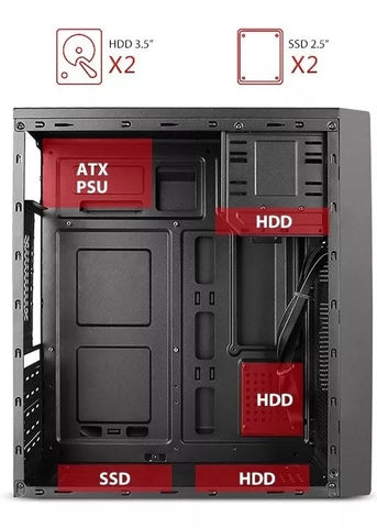 Gabinete Atx Micro Atx Con Fuente De Poder 500w Pc Stylos, (Stpgac4b) Gabinete Atx Micro Atx Con Fuente De Poder 500w Pc Stylos, (Stpgac4b)