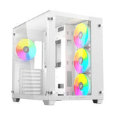 Gabinete Gamer Media Torre Tank Progm930 Atx Izq Cristal Blanco