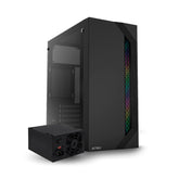Gabinete Media Torre Viken con Fuente ATX 500W y Cristal Negro - Conectividad Completa ¡Excelente Rendimiento!