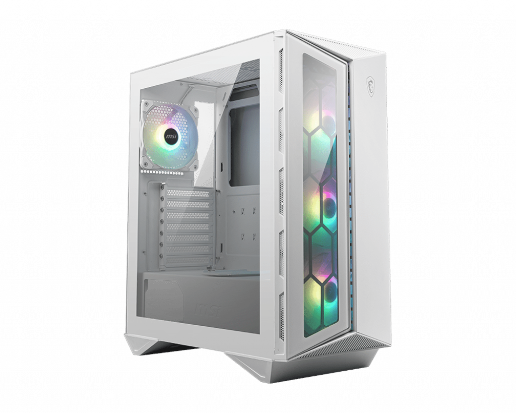 Gabinete Msi Mpg Gungnir 110r White Rgb Mid Tower Atx 4 Fan Switch Led