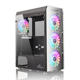 Gabinete Yeyian Gamer Ych-Mta7-01Bk Krypton Atx 3 Ventiladores Argb Cristal Templado
