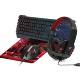 Kit Gaming Necnon 4 En 1 Ngc-Pegasus Audifonos, Teclado, Mouse Rojo Nbcgpg0241