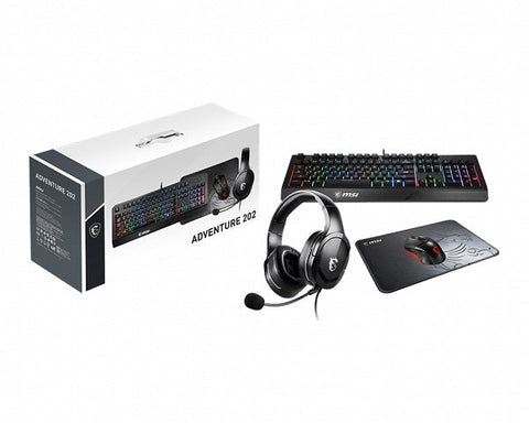 Kit Msi Adventure 202 Us Teclado+Mouse+Mousepad+Diadema Gamer Kit Msi Adventure 202 Us Teclado+Mouse+Mousepad+Diadema Gamer
