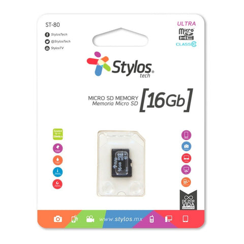 Memoria Micro Sd Stylos 16gb S/A Clase 10 (Stmsds2b) Memoria Micro Sd Stylos 16gb S/A Clase 10 (Stmsds2b)