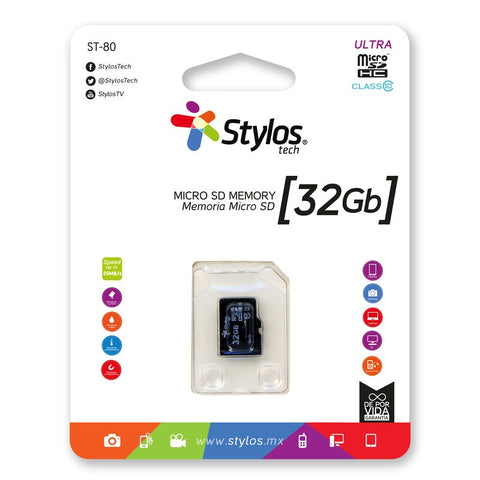 Memoria Micro Sd Stylos 32 Gb Uhs1 Con Adaptador (Stmsda2b) Memoria Micro Sd Stylos 32 Gb Uhs1 Con Adaptador (Stmsda2b)
