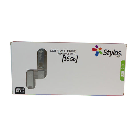 Memoria Usb Stylos 16gb Flash 2.0 Plata, Pack 20 (Stusb2016) Memoria Usb Stylos 16gb Flash 2.0 Plata, Pack 20 (Stusb2016)