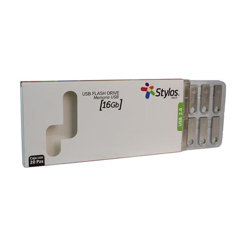 Memoria Usb Stylos 16gb Flash 2.0 Plata, Pack 20 (Stusb2016) Memoria Usb Stylos 16gb Flash 2.0 Plata, Pack 20 (Stusb2016)