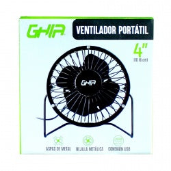 Mini Ventilador De Escritorio Ghia Metalico Color Negro Alimentacion Usb Mini Ventilador De Escritorio Ghia Metalico Color Negro Alimentacion Usb