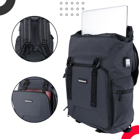 Mochila Backpack Techzone Glory Tz21lbp13-B 18 Gris Mochila Backpack Techzone Glory Tz21lbp13-B 18 Gris