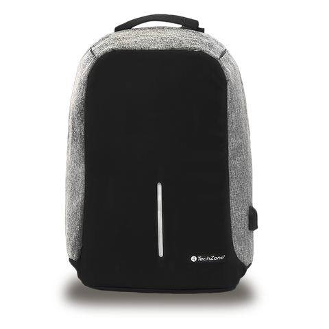Mochila Backpack Techzone Tz18lbp02 Antirrobo 17 Negro Gris Mochila Backpack Techzone Tz18lbp02 Antirrobo 17 Negro Gris