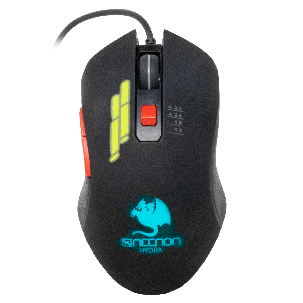 Mouse Gaming  Necnon Ngm-Hydra Rgb 6 Botones, 3200 Dpi, Usb 2.0, Negro, Ncgmhy01rg
