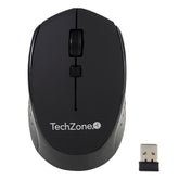 Mouse Techzone Tz19mou01-Ina Optico Inalambrico 1000 Dpis Ergonomico Negro