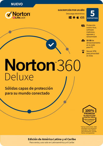 Norton 360 Deluxe, Total Security 5dv 1yr (Tmnr-034) Norton 360 Deluxe, Total Security 5dv 1yr (Tmnr-034)