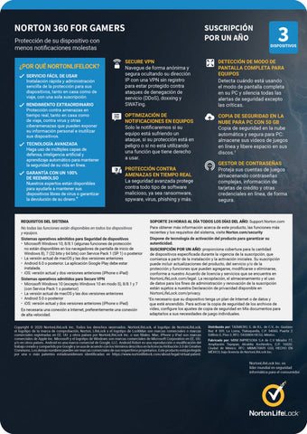 Norton 360 For Gamers / Total Security 3dv 1yr (Tmnr-023) Norton 360 For Gamers / Total Security 3dv 1yr (Tmnr-023)