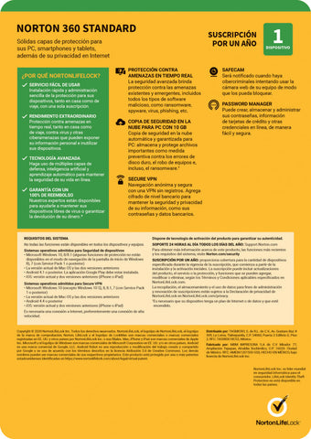 Norton 360 Standard, Internet Security 1dv 1yr (Tmnr-032) Norton 360 Standard, Internet Security 1dv 1yr (Tmnr-032)