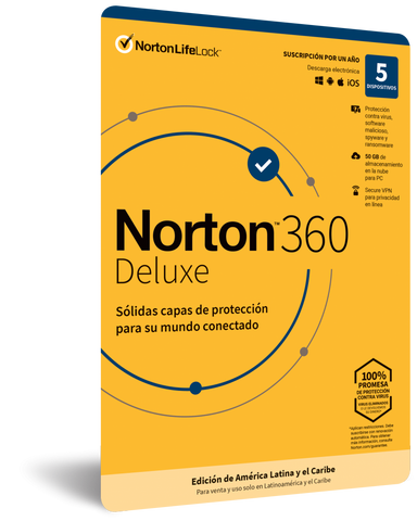 Norton Deluxe 5 Dvc 1Yr Attach Computo & Office (21443574) Norton Deluxe 5 Dvc 1Yr Attach Computo & Office (21443574)