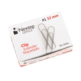 Clip Estandar Nextep Niquelado #1 32Mm Paquete/10 100 Clips C/U Ne-040A