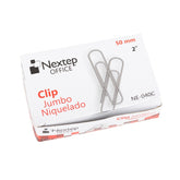Clip Jumbo Nextep Niquelado 50Mm 100Clips Ne-040C