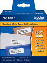 Rollo De Etiquetas Brother Dk1201 Pre-Cortada 2.9 Cm X 9 Cm 400 Etiquetas
