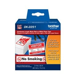 Rollo De Etiquetas Brother Dk2251 Continua 6.2 X 15.2 Rojo Con Negro Rollo De Etiquetas Brother Dk2251 Continua 6.2 X 15.2 Rojo Con Negro