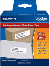 Rollo Etiquetas Brother Dk2210 Continua Negro Sobre Blanco 29mm X 30.4m Dk-2210