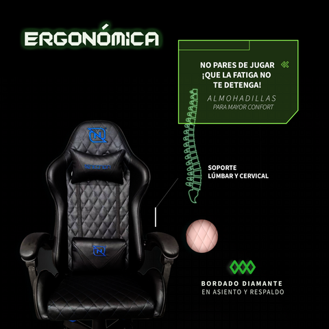 Silla Gamer Necnon Ngs-01 Foam Cojín Lumbar Cabecera, Negro Y Naranja - Nbsg0129c4 Silla Gamer Necnon Ngs-01 Foam Cojín Lumbar Cabecera, Negro Y Naranja - Nbsg0129c4
