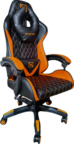 Silla Gamer Necnon Ngs-01 Foam Cojín Lumbar Cabecera, Negro Y Naranja - Nbsg0129c4 Silla Gamer Necnon Ngs-01 Foam Cojín Lumbar Cabecera, Negro Y Naranja - Nbsg0129c4