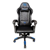 Silla Gamer Necnon Ngs-01 Foam Cojín Lumbar Y Cabeza Negro Con Azul Nbsg0123c4