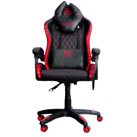 Silla Gamer Necnon Rgb Nsg-Rgb1 Foam Cojín Lumbar Y Cabeza Negro, Rojo Silla Gamer Necnon Rgb Nsg-Rgb1 Foam Cojín Lumbar Y Cabeza Negro, Rojo